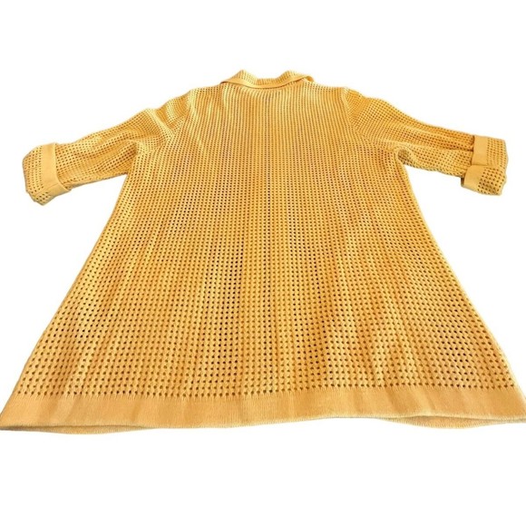 Allison Daley Golden Rod Crochet Shirt Jacket Roll Tab Sz Petite M Zip - Picture 5 of 6